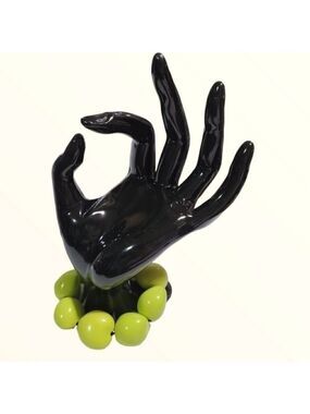 Hand painted Hawaiian Kukui Nut stretch elastic Bracelet apple green